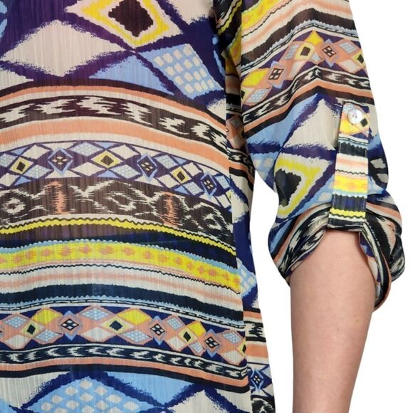 About a girl LA tribal print button down shirt - Picture 5 of 6